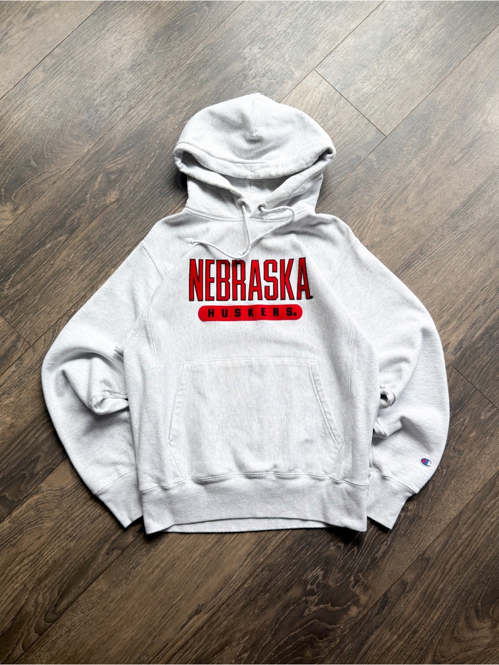 Champion Reverse Weave Nebraska Cornhuskers Men’s Small Hoodie Gray Pullover